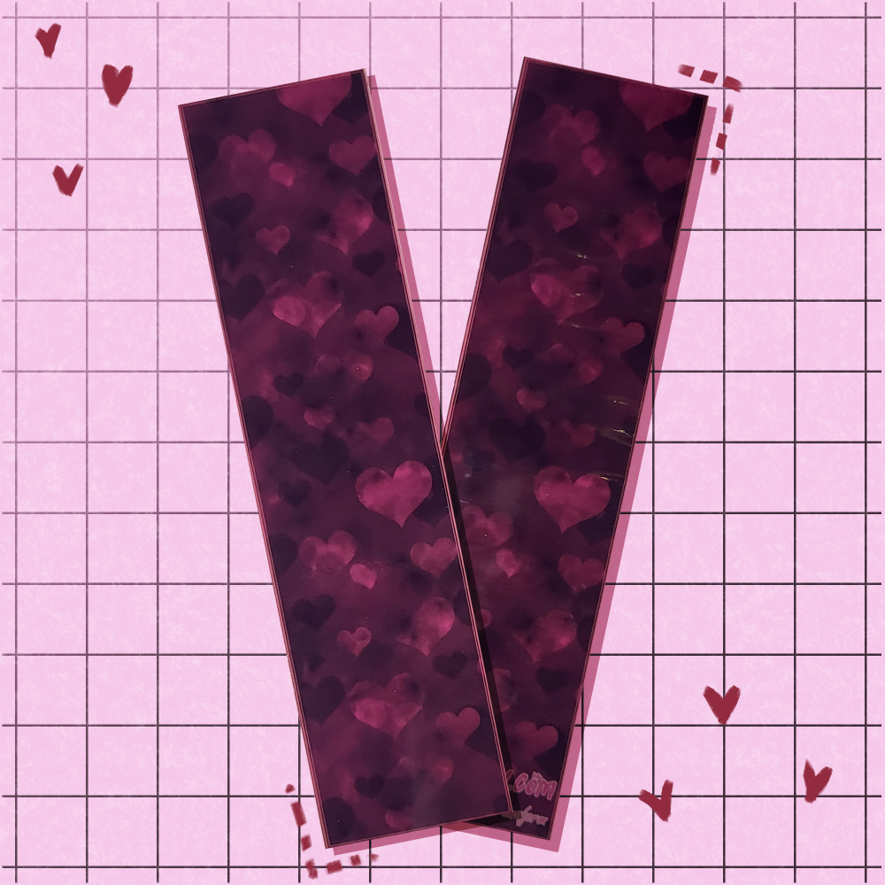 Saucy Plum Hearts Bookmark